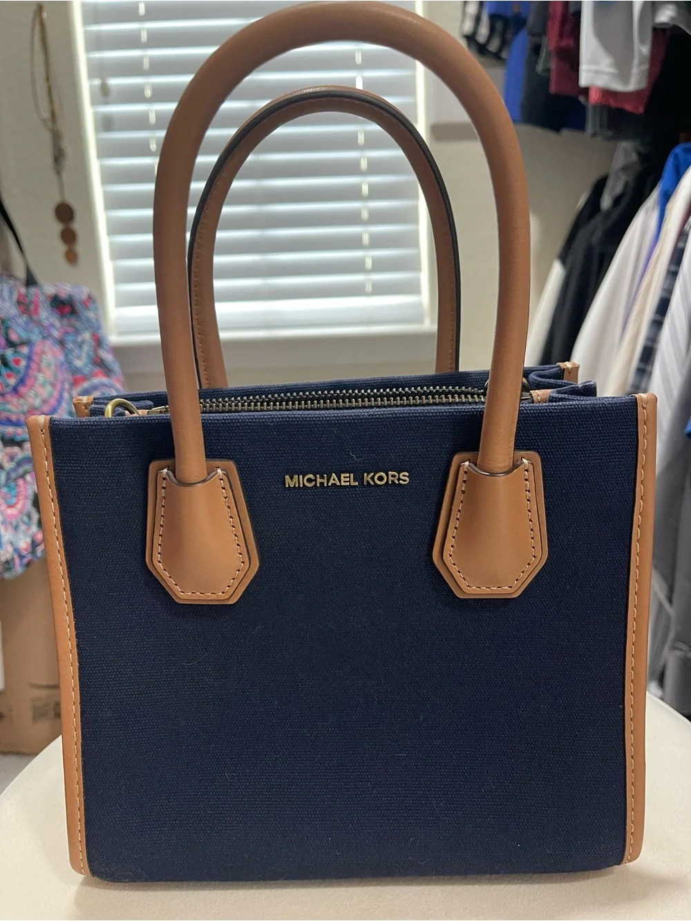 BRAND NEW NEVER USED Michael Kors Navy and Tan Women's Bag